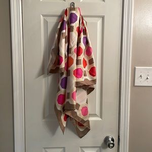 Kate Spade Honeycomb Print Silk Scarf
